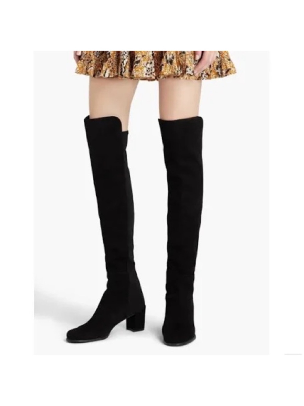 RARE Black suede  5050 Reserve 3.5” block heel Over-the-Knee Boots - brand new